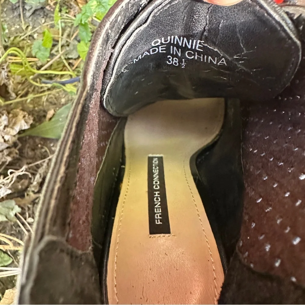 French Connection Black leather Heels size 38.5 - Picture 8 of 8